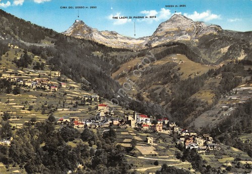 Cartolina San Lorenzo di Bognanco panorama 1962