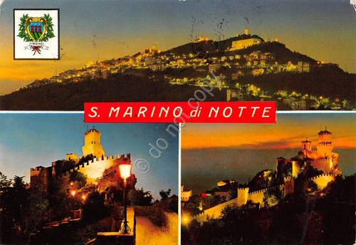 Cartolina San Marino vedute Notturno bella affrancatura 1972