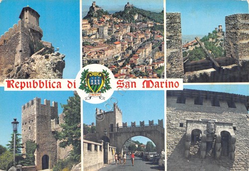 Cartolina San Marino vedute stemma