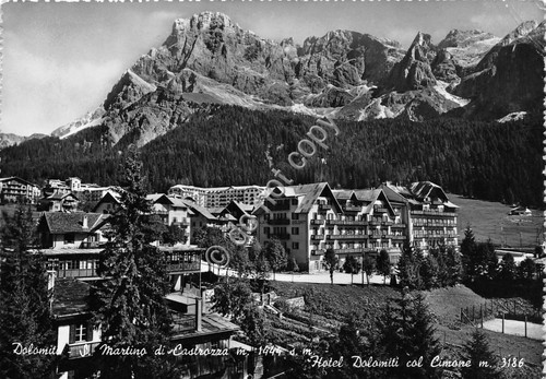 Cartolina San Martino di Castrozza Hotel Dolomiti con Cimone