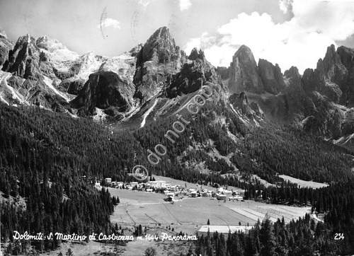 Cartolina San Martino di Castrozza panorama 1958 (Trento)