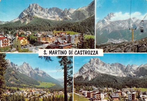 Cartolina San Martino di Castrozza vedute funivia 1969 (Trento)