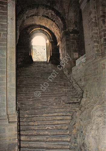 Cartolina San Michele della Chiusa Abbazia scalone dei morti (Torino)