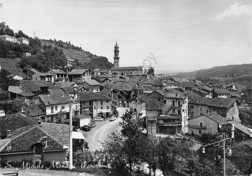 Cartolina San Michele Mondovì Panorama paese auto 1965