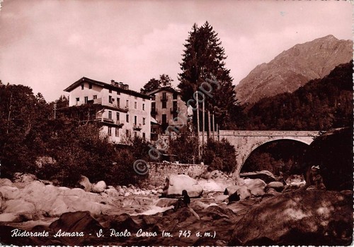 Cartolina San Paolo Cervo Ristorante Asmara 1950 (Biella)