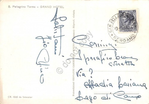 Cartolina San Pellegrino terme Grand Hotel