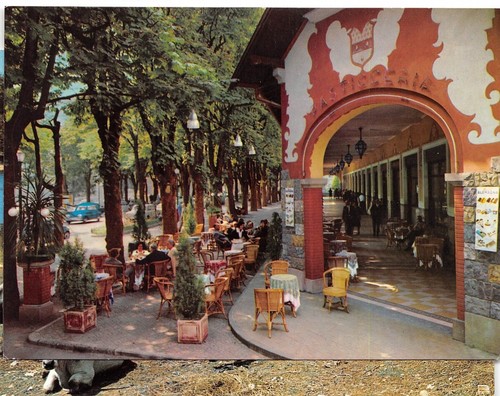 Cartolina San Pellegrino Terme Portici Colleoni Pasticceria