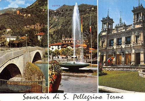 Cartolina San Pellegrino Terme Vedute varie 1965