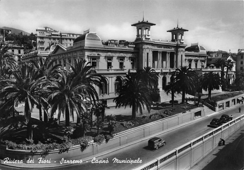 Cartolina San Remo Casin? auto d'epoca 1955 (Imperia)