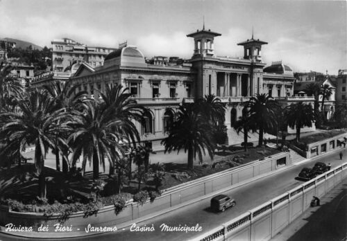 Cartolina San Remo Casinò auto d'epoca 1955 (Imperia)