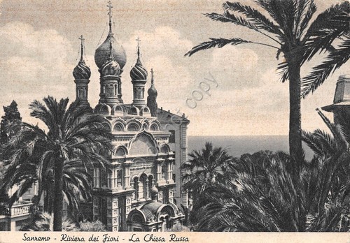 Cartolina San Remo La Chiesa Russa 1957 (Imperia)