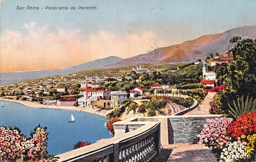Cartolina San Remo Panorama da Ponente illustrata