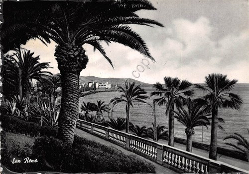 Cartolina San Remo Passeggiata Imperatrice 1950 (Imperia)