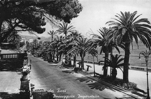 Cartolina San Remo Passeggiata Imperatrice 1963 (Imperia)