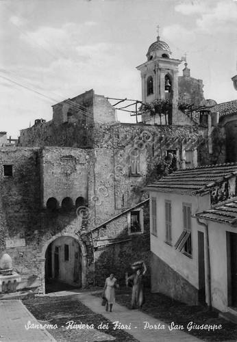 Cartolina San Remo Porta San Giuseppe animata 1955