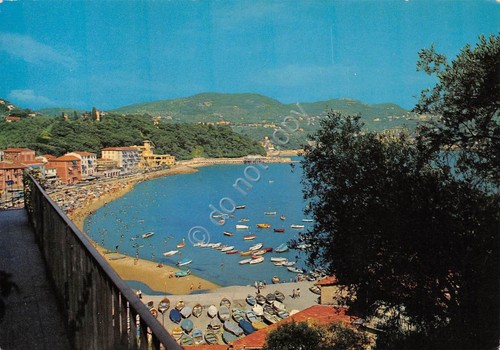 Cartolina San Terenzo Golfo dei Poeti spiaggia barche