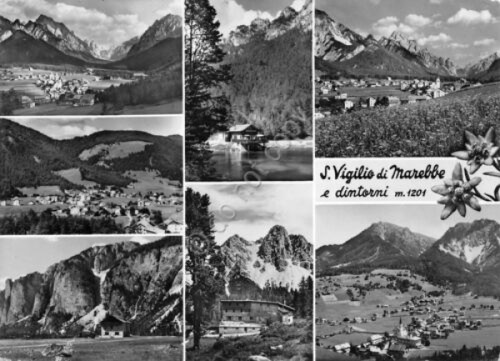 Cartolina San Vigilio Marebbe veduta e dintorni 1966 (Bolzano)