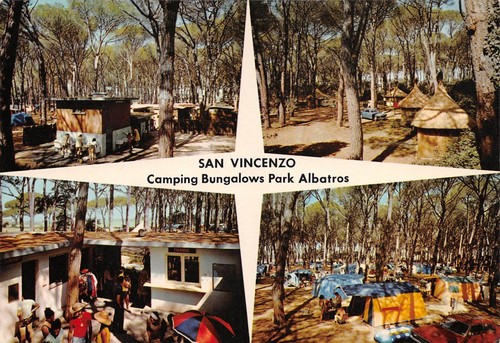Cartolina San Vincenzo Camping Bungalows Park Albatros vedutine