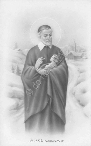Cartolina San Vincenzo con bambino in braccio Fotocelere