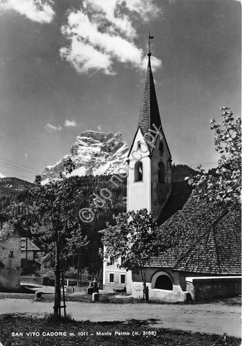 Cartolina San Vito di Cadore Chiesa 1959 (Belluno)