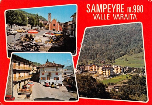 Cartolina Sanpeyre Valle Varaita vedute (Cuneo)