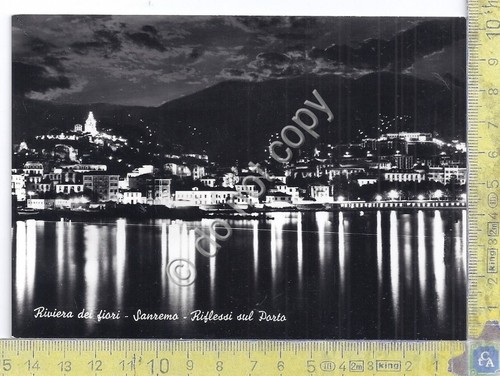 Cartolina Sanremo - Porto - by night - anni '60 …