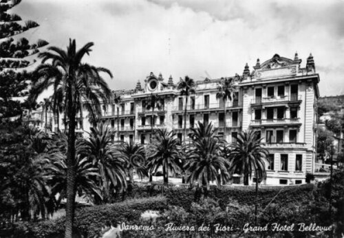 Cartolina Sanremo Grand Hotel Bellevue anni '50