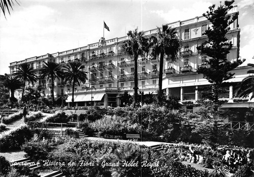 Cartolina Sanremo Grand Hotel Royal 1962