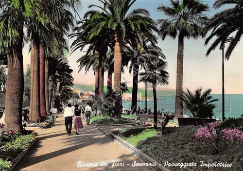 Cartolina Sanremo Passeggiata Imperatrice colorata
