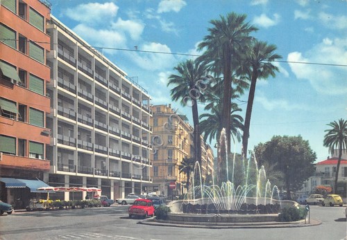 Cartolina Sanremo Via Roma 1966 Timbro incendi
