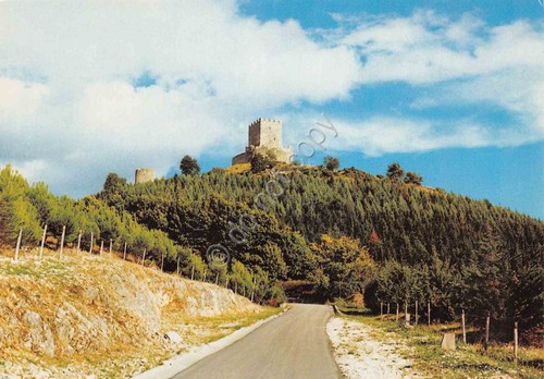 Cartolina Sant'Angelo D'Alife Castello Normanno strada anni '90