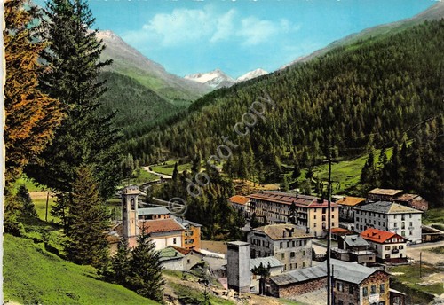 Cartolina Santa Caterina Valfurva panorama delle case colorata