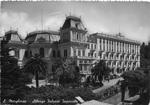 Cartolina Santa Margherita Albergo Palazzo Imperiale 1952 (Genova)