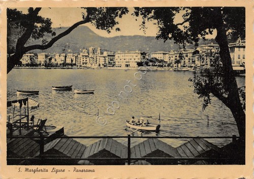Cartolina Santa Margherita Ligure panorama da passeggiata 1943