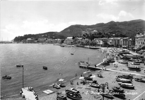 Cartolina Santa Margherita Ligure Spiaggia Barche anni '60 (Genova)