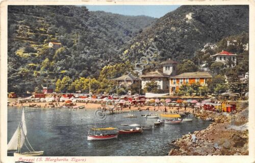 Cartolina Santa Margherita Paraggi vista della spiaggia Ed. Brunner