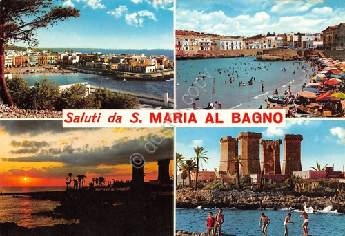 Cartolina Santa Maria al Bagno vedute (Lecce)
