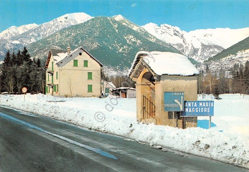 Cartolina Santa Maria Maggiore Valle dei Pittori entrata paese con …
