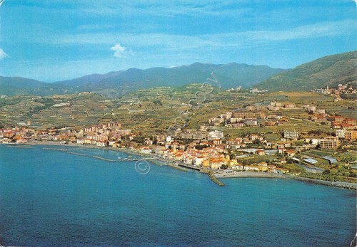 Cartolina Santo Stefano al Mare panorama aereo 1986