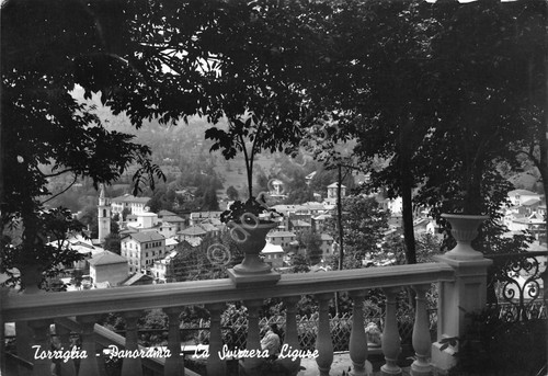 Cartolina Santo Stefano d'Aveto panorama da terrazza 1962