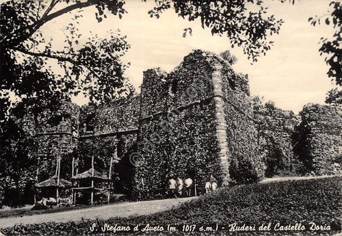 Cartolina Santo Stefano d' Aveto Ruderi del castello Doria animata …
