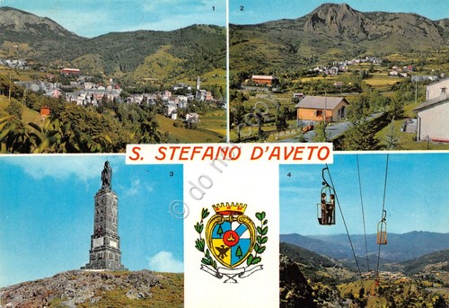 Cartolina Santo Stefano d''Aveto vedute panorama Roncolongo Cabinovia 1969