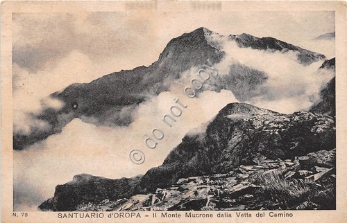 Cartolina Santuario d'Oropa Monte Mucrone da Vetta del Camino 1929