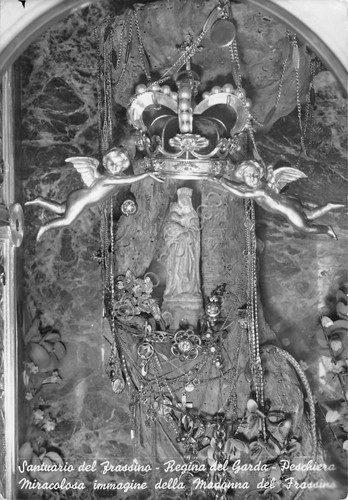 Cartolina Santuario del Frassino Regina del Garda Peschiera Madonna 1954