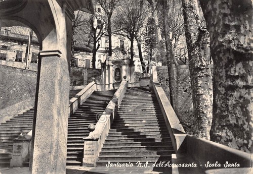 Cartolina Santuario dell'Acquasanta Scala Santa 1957