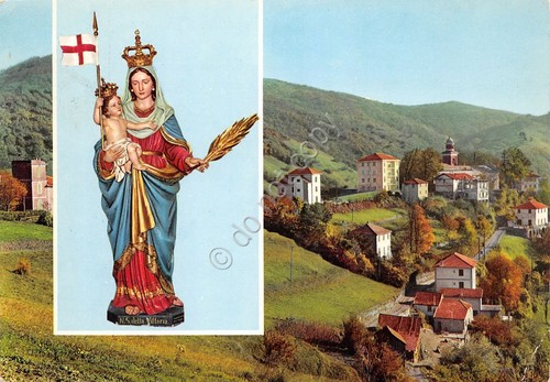 Cartolina Santuario N.S. della Vittoria Giovi di Genova panorama e …