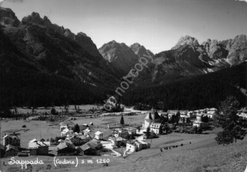 Cartolina Sappada panorama e M Terza Grande 1957 (Belluno)