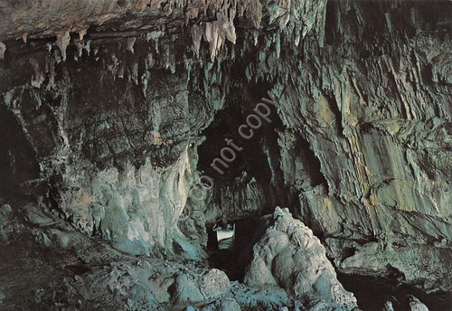 Cartolina Sapri Grotta del Monaco interno anni '80