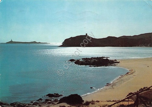 Cartolina Sardegna Capo Carbonara Isola di Cavoli Villasimius spiaggia 1984
