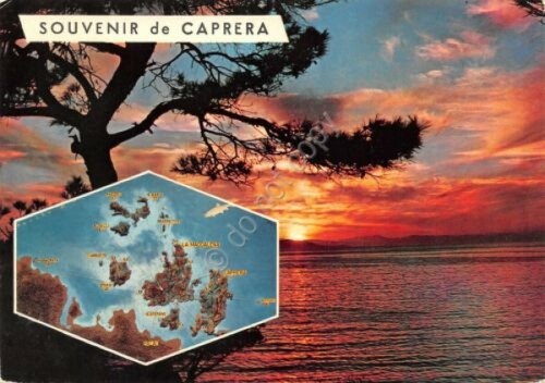 Cartolina Sardegna Caprera Tramonto e isole (Sassari)